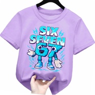 Unisex children's t-shirts for girls and boys with character motifs 67 six seven short sleeves 2-12 
