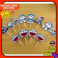Happy Birthday Cake Topper Cupcake Doraemon Decoration Set Party Accessories Hiasan Kek Design