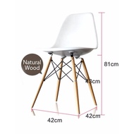 CASSA White Natural Wood Legs Dining Computer Office Seat Chair | Kerusi Duduk Putih Ikea | White Scandinavian Chair