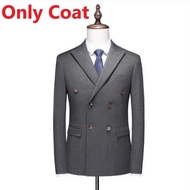 GUKENRO Formal Suit for Men Pinstripe Korean Office Groom Wedding Evening Dinner Comfortable Handsom