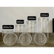 COMBO of 10 CLEAR PET PLASTIC JARS WITH LINING 200G-250G-300G-400G-500G-580G-700G-800G-900G-1000G-12
