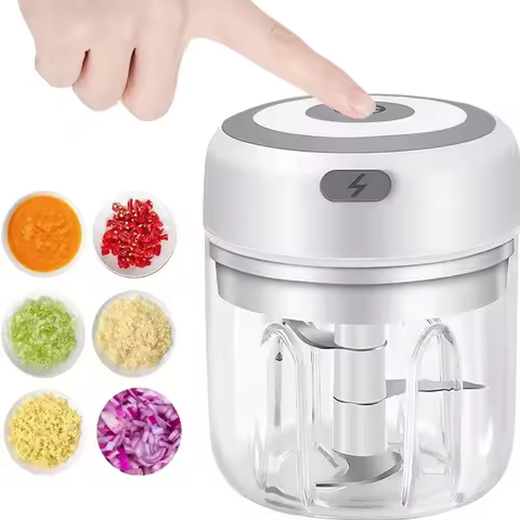 Mini Electric Garlic Chopper 250ML Vegetable Food Chopper USB Garlic Mincer, Onion Chopper for Ginge