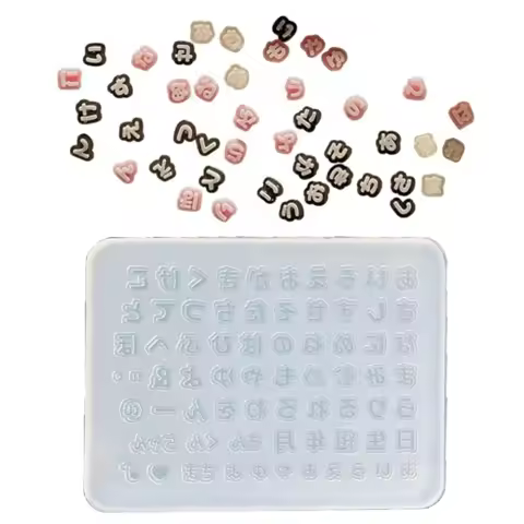 Japanese Alphabets Silicone Mould for Nail Decorations Art Carving Mold Hiragana and Katakana Resin 