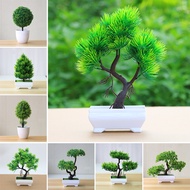 Artificial Plants Potted Welcoming Pine Bonsai Ornaments Flower Ball Grass Ball Potted Tree Home Garden Decoration
