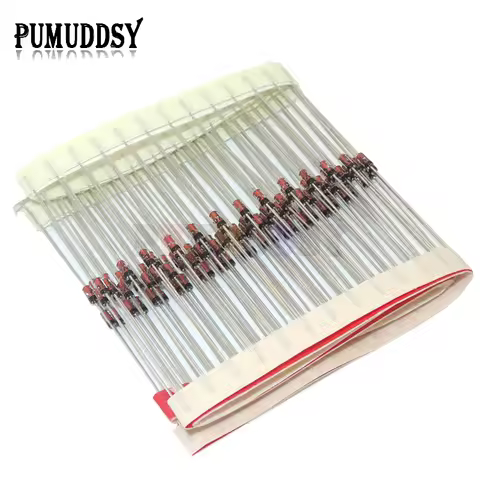 100PCS 1/2W Zener Diode DO-35 BZX55C3V3 4V7 5V1 6V2 6V8 7V5 8V2 9V1 10V 11V 12V 13V 15V 18V 24V 30V 