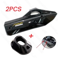 ครอบท่อ/ ปลายท่อPCX160 (2021-25)/ Click160 ลายคาบอน (แถมน๊อตเลสแต่ง) งานทนความร้อนสูง เกรดเดียวกับงา