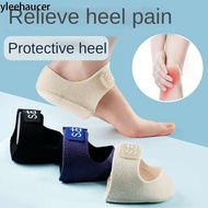 YLEEHAUCER 1PAIR Heel Socks, Reduces Pressure Anti-Crack Gel Heel Cushion, Soft Relieves Pain S/L He