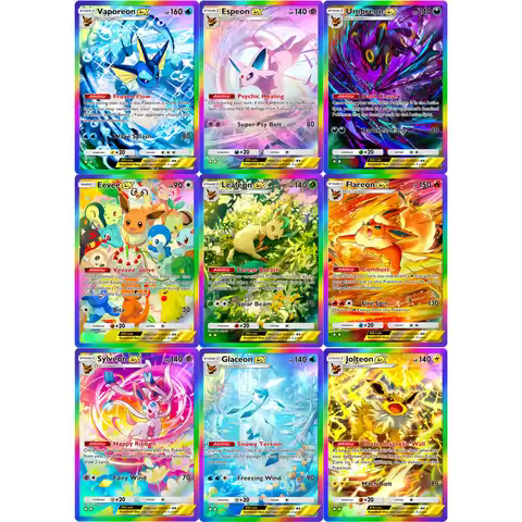 PTCG Collection Cards Eevee Espeon Flareon Glaceon Jolteon DIY PTCG Game Cards Shining Creativity Ra