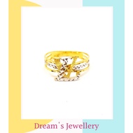 Dreams Jewellery 916 Gold LV Ring / Cincin LV Emas