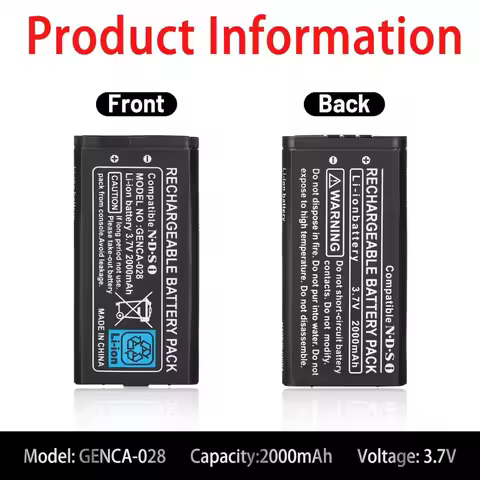TWL-003 Game Console Battery 3.7V 2000mAh Rechargeable Battery for Nintendo NDSi Game Console Built-