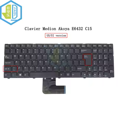 New UI US English laptop keyboard For Clavier Medion Akoya E6432 C15 MD99970 MD60665 MD60450 with bl