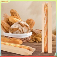 {Newcat}  Kraft Paper Bread Bags Bread Storage Bags 50pcs Kraft Paper Baguette Bags with Window – Oi