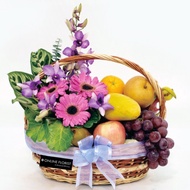 get well fruit basket/fruit gift basket /fruit basket with flowers