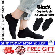 [Little B House] Breathable Socks Men Cotton Socks Black Low Cut Sock 黑色袜子男 Stokin Hitam - SK30