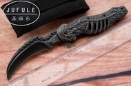 Jufule Design Skeleton Folding Flipper 9Cr18Mov Blade 440C Handle Ki