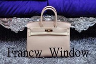 France Window 愛馬仕柏金包 Hermes Birkin 35 珍珠灰 金扣 Togo皮 P刻