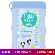 Tesco Fred &amp; Flo Moisturising Baby Wipes 150 Sheets 615g-JAR