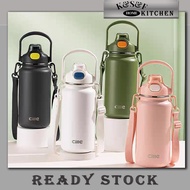 1000ml/1300ml/1600ml Cille 316 Stainless Steel Thermos Bottle Large Capacity Water Bottle With Straw