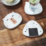 日本霜山 動物造型吸水珪藻土杯墊/瀝水墊-3入-多色可選