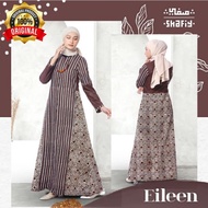 Eileen Gamis Batik Shafiy Original Modern Etnik Jumbo Kombinasi Polos Tenun Terbaru Dress Wanita Big Size Dewasa Kekinian Cantik Kondangan Muslim XL