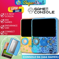 6000 Mah 666 in 1 Classic Handheld Game Player 3.5 Inches Screen G6 Tv Handheld Game Console