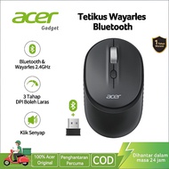 Acer Bluetooth Wireless Mouse BT5.2 + 2.4GHz USB Receiver 4 Buttons Optical Mouse for Laptop PC AC09