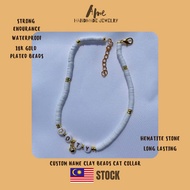 Malaysia Based Custom Name Heishi Clay Beads Cat Collar