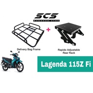 Tapak Monorack Rapido Yamaha Lagenda115 Fi Food Delivery Bag Bracket SRL115Fi SRL115Z SRL115ZR Acces