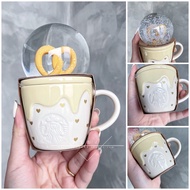 Taiwan Starbucks Crystal Ball 2023 Valentine's Day Limited Butter Burrito Cream Heart Ceramic Mug Water Cup