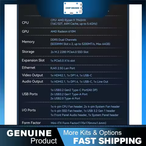 Minisforum BD795i SE Mini PC with AMD Ryzen 9 7945HX, Dual DDR5, PCIe 4.0, Triple Display