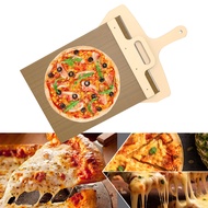 Sliding Pizza Peel - 12 inch Pizza Paddle with Handle and Baking Cloth Non-Stick Pizza Peel for Brea