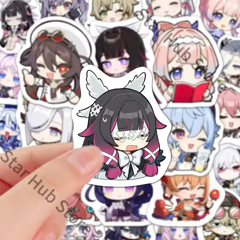 Genshin Impact Q Version Furina Columbina Skirk Sticker Paster Decals Cosplay Game Related Products 