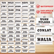 Kitchen Sticker Label / Label Dapur Transparent Waterproof / Sticker Label Dapur / Kitchen Label / D