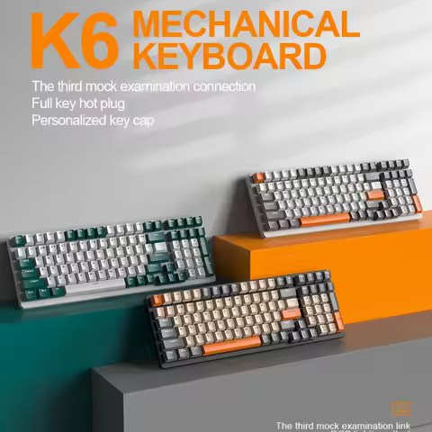Wireless Mechanical Keyboard Hot Swap 100 Keys 98% Layout Russian Spanish Korean Arabic Bluetooth Co