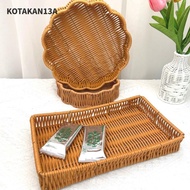 KOTAKAN13A Rattan Wicker Woven Serving Baskets, Hardness Handwoven Bread Fruit Vegetables Basket, 10