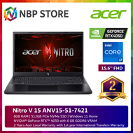 Acer Nitro V 15 ANV15-51-7421 15.6" FHD 144Hz Gaming Laptop ( i7-13620H, 8GB, 512GB SSD, RTX4050 6GB, W11 )