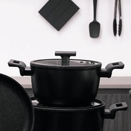 【Sambonet】義大利製 Titan鈦塗層不沾鍋雙耳湯鍋20cm-附蓋