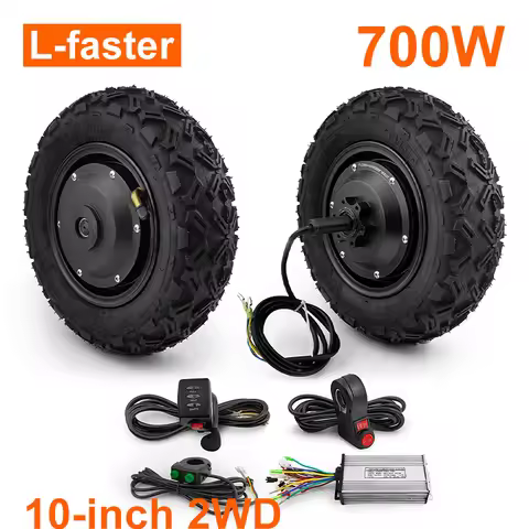 2WD 700W 10 Inch Single Axle Motor Wheel Kit Dual Drive Wireless Remote Control 10x4.00-6 For Electr
