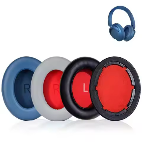 1Pair Replacement Ear Pads Protein Leather Soft Headset Earmuff Foam Sponge Earpads for 1MORE SonoFl