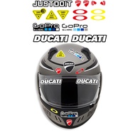 1 Set for Ducati Reflective Stickers Helmet Stickers Motorcycle Decoration Reflective Modification Scooter Printing