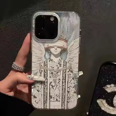 Retro Shiny Goddess Angel Phone Case for vivo V60 V50 V30e V30 V29e V27 V29 V25 V21e V23e Lite Pro 4