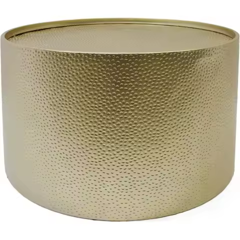 Modern Round Coffee Table with Hammered Iron, Gold, 26. 00” L x 26. 00” W x 17. 00” H