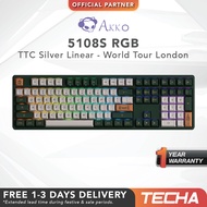 [FREE NEXT DAY] AKKO Keyboard 5108S RGB World Tour London - TTC Silver Linear