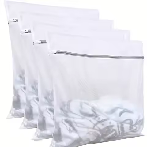 3Pcs White Durable Honeycomb Mesh Laundry Bags For Delicates Net Fabric Durable And Reusable Delicat