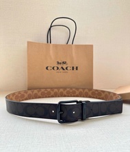 💜COACH 蔻馳 腰帶 寬3.7CM 牛皮 男款 皮帶 禮物 節日 生日 情人節 Men's Belts Gifts Holidays Birthdays Valentine's Day