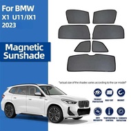 For BMW X1 U11 IX1 2023-2024 Car Magnetic Sunshade Front Windshield Curtain Rear Side Window Mesh Su