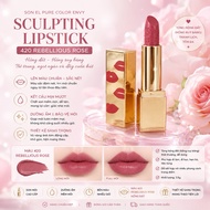 EL lipstick color 420 Rebellious Rose earthy pink ribbon