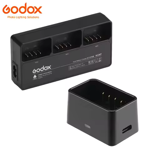 Godox Original VC26 USB Charger / VC-26T AC Multi Charger for V1 V1Pro V100 V860III V850III Flash VB