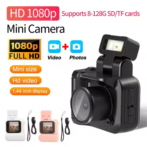 Y4000 Mini Camera with Screen 1080P Retro Ultra Compact Camera with Flash Light Battery Dock Portabl
