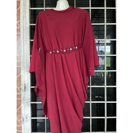 dress maroon/gamis merah hati/ dress cantik/ dress dinner/ dress event/bridesmaid dress